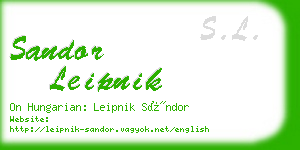 sandor leipnik business card